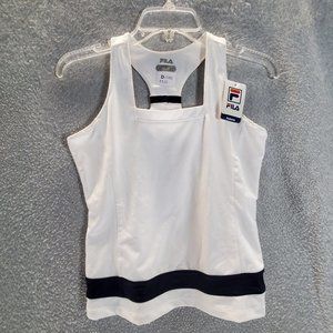Fila Girls Tank Top Large‎ White Active Sleeveless Square Neck Pullover NWT